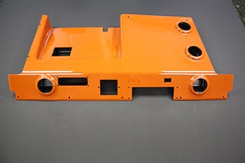Orange ABS panel completed assembly with AC ducting